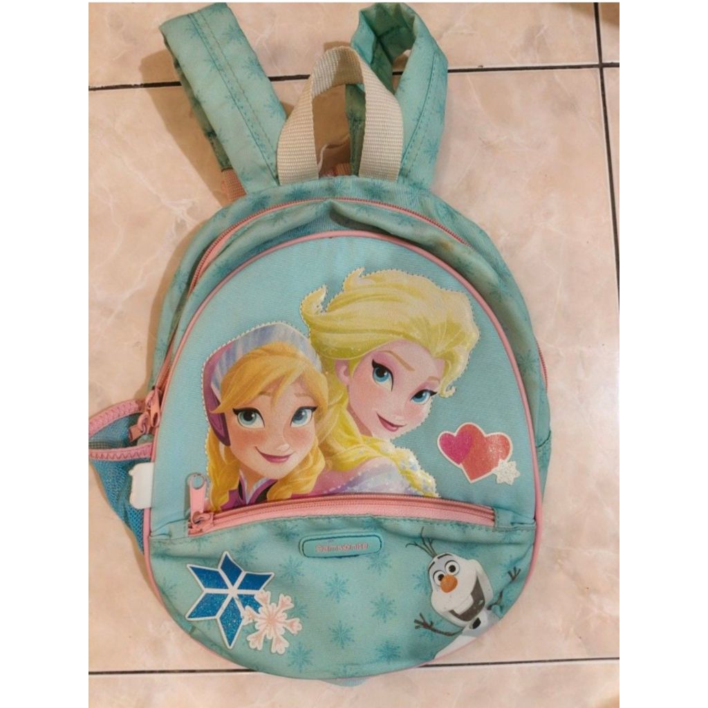 preloved tas ransel anak Samsonite collabs disney frozen elsa Anna p