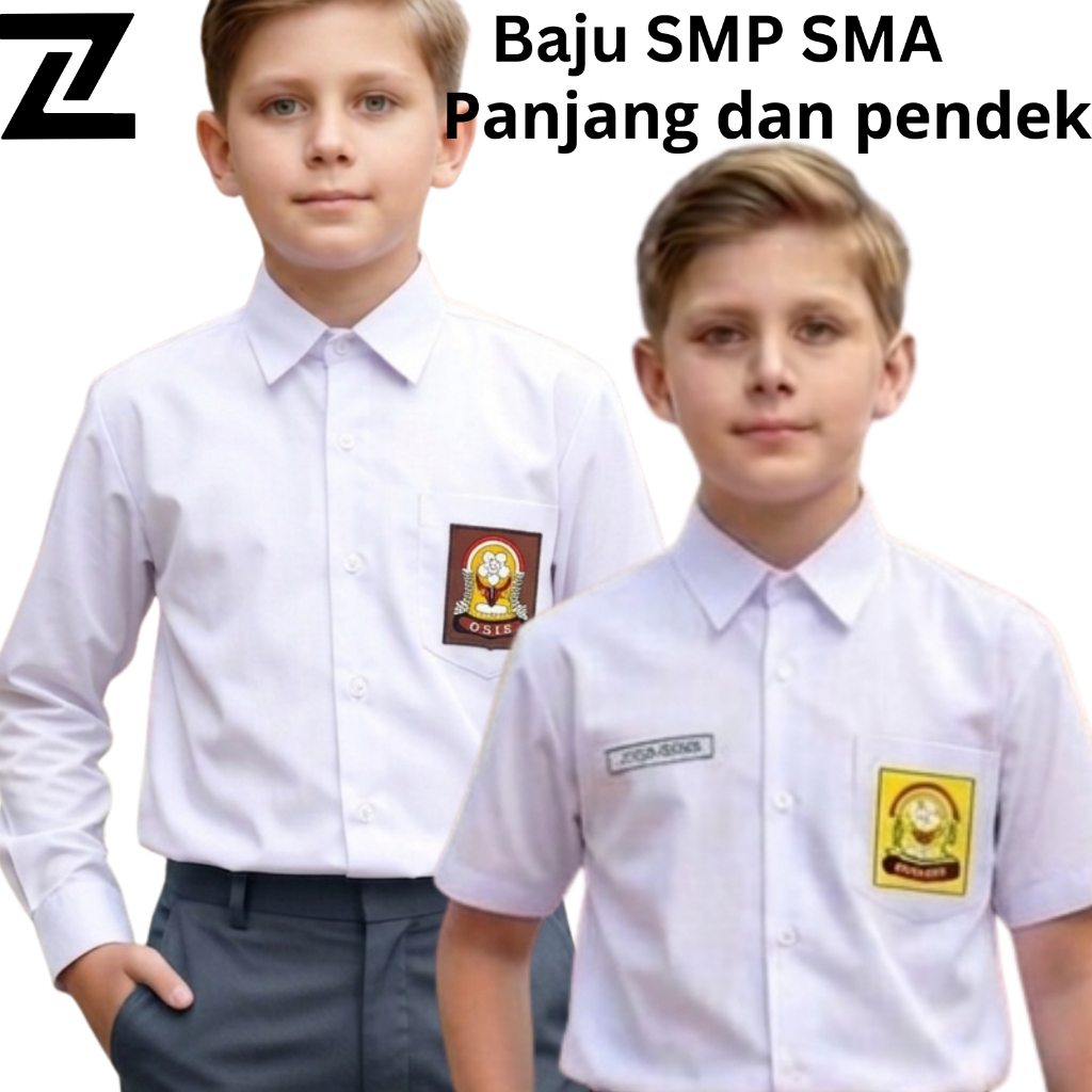 Seragam Sekolah Baju SMP SMA Putih Lengan Panjang - Nyaman Dipakai, Bahan Tebal, Tidak Tembus Pandan
