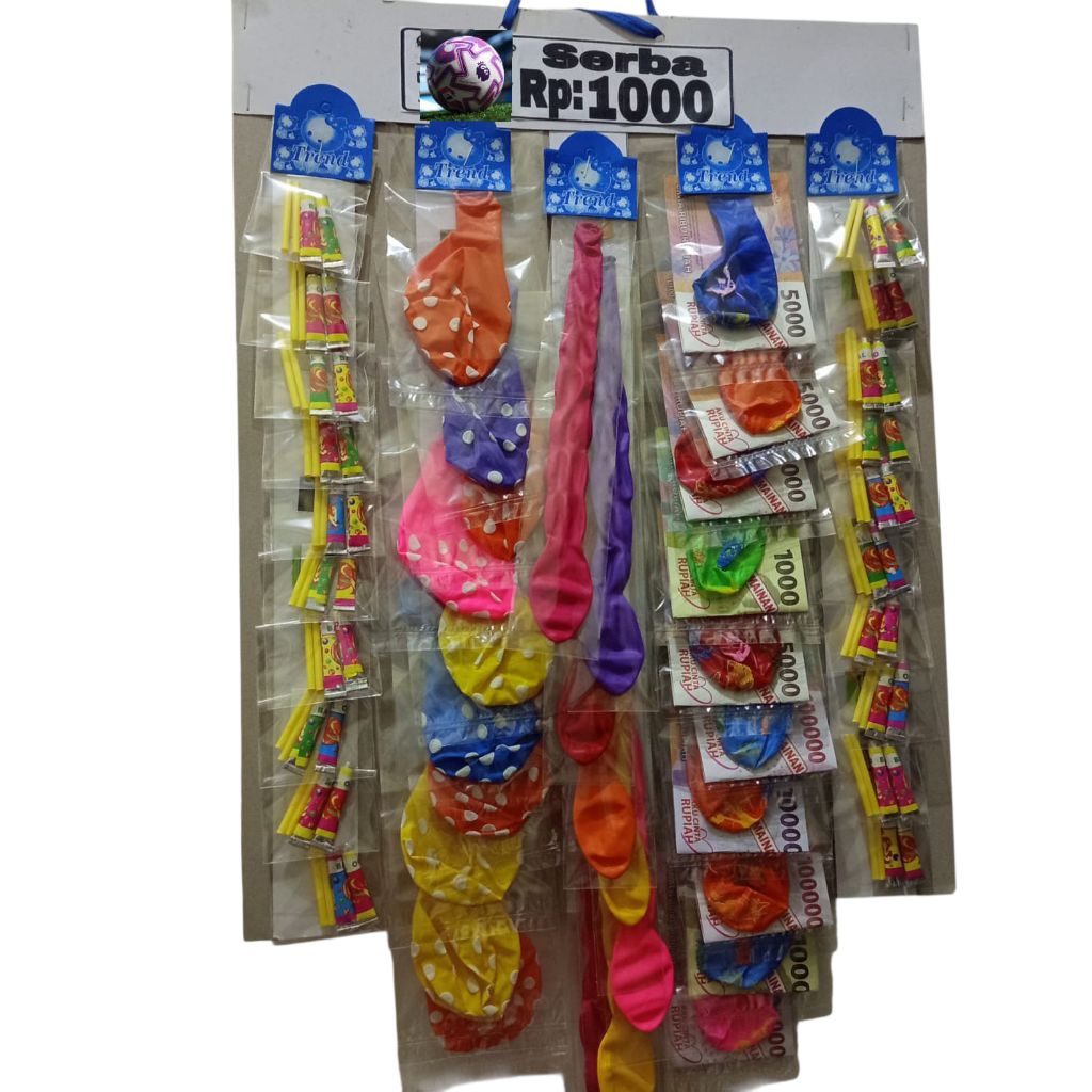 balon mainan anak rencengan serba 1000 isi 50 pcs