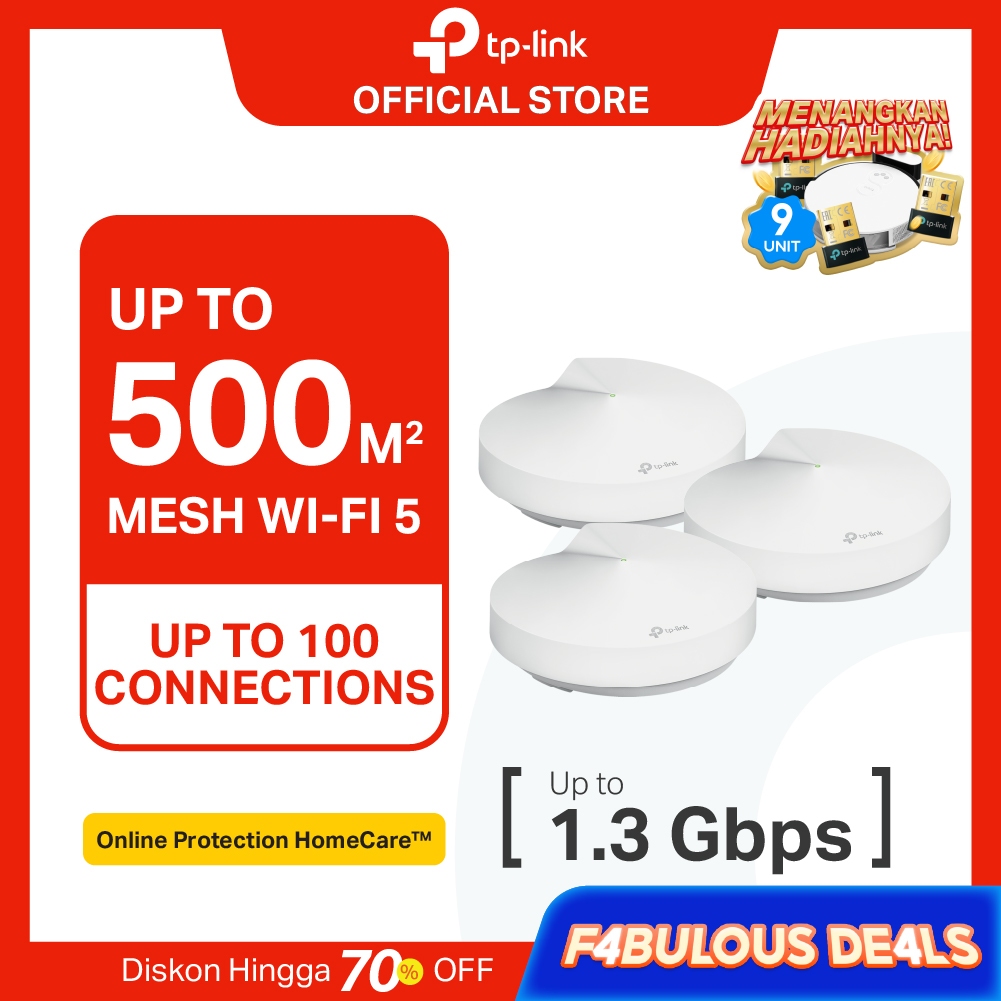 TP-Link Deco M5 | AC1300 Mesh WiFi System | Dual Band | Gigabit | Router Extender | 1/2/3 Pack