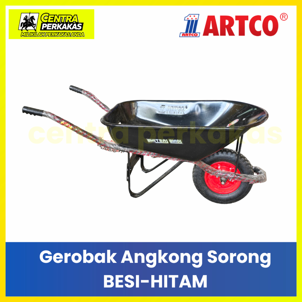 ARTCO Gerobak Angkong Hitam Original 100% - Kereta Sorong Bangunan High Quality