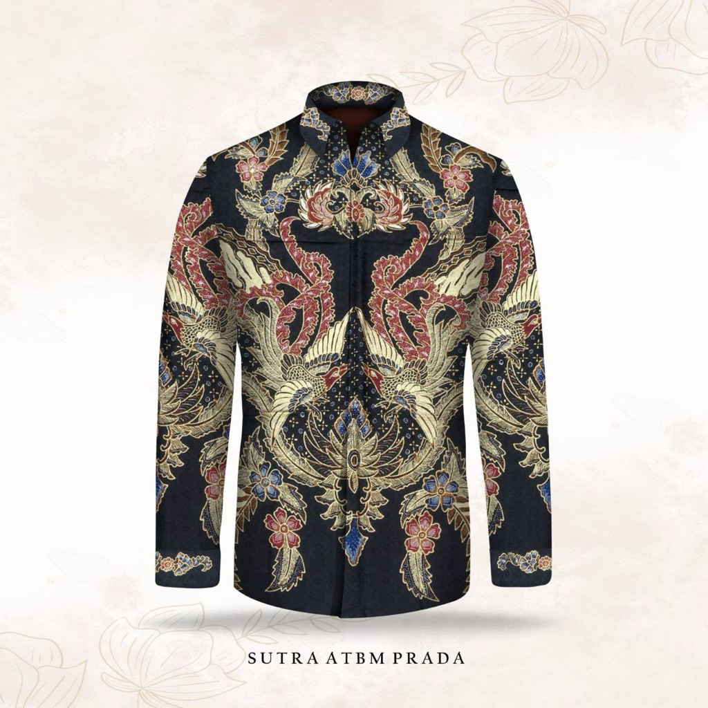 Kain Batik Tulis Sutra Prada Premium Pola Kemeja - RR015