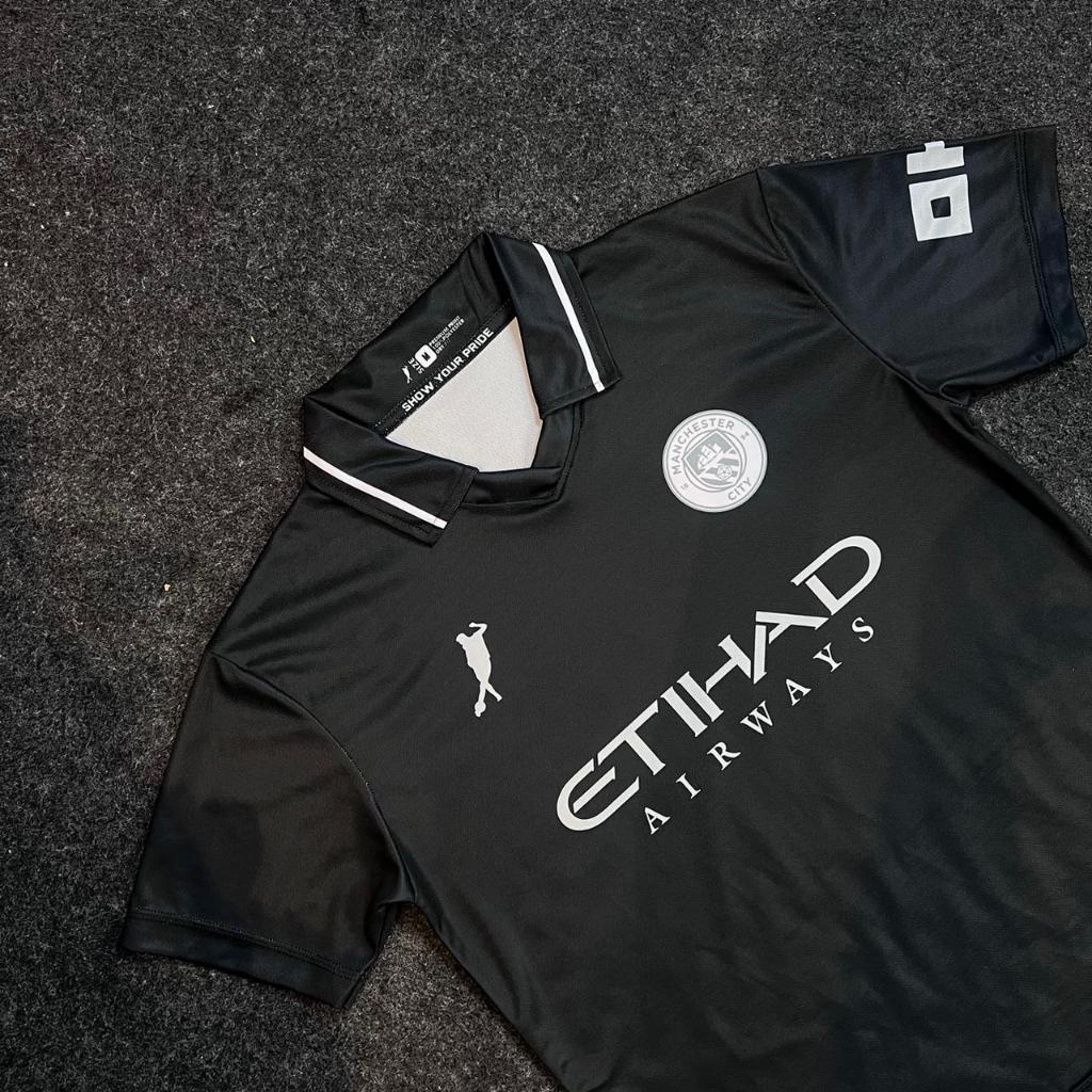 Jersey Retro Man City  Black Jersey vintage Full printing