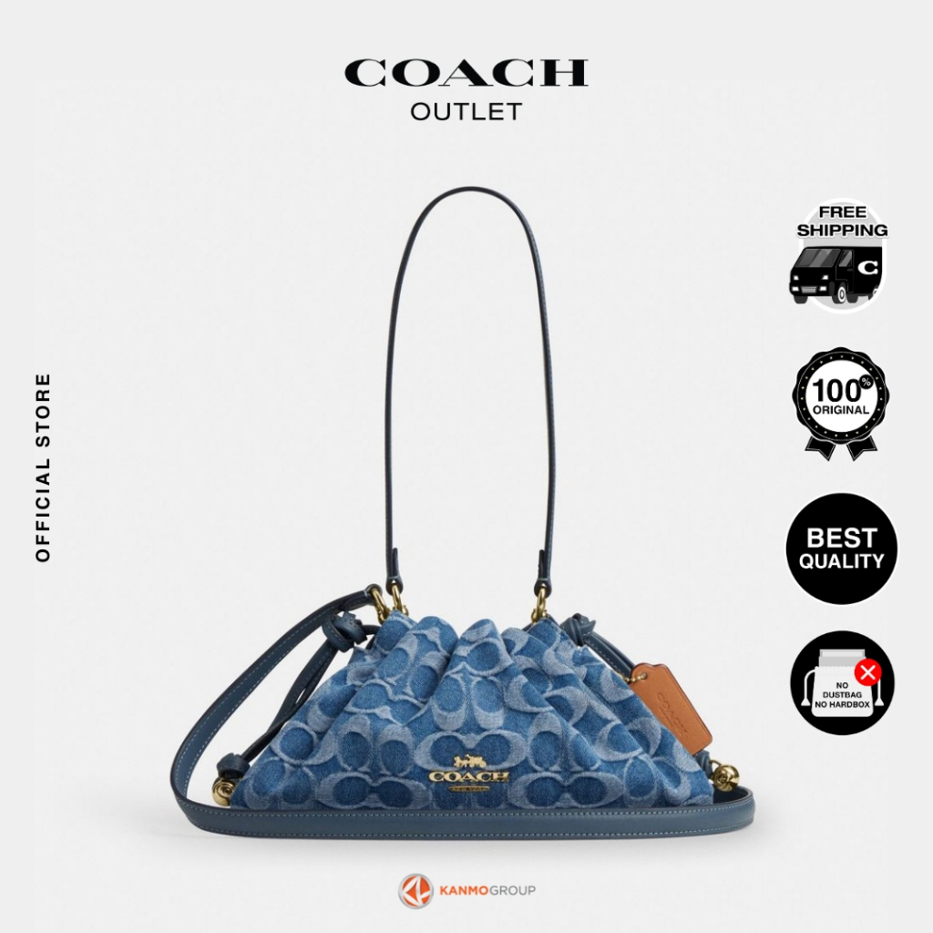 Coach Faye Shoulder Bag In Signature Denim - Tas Bahu Wanita