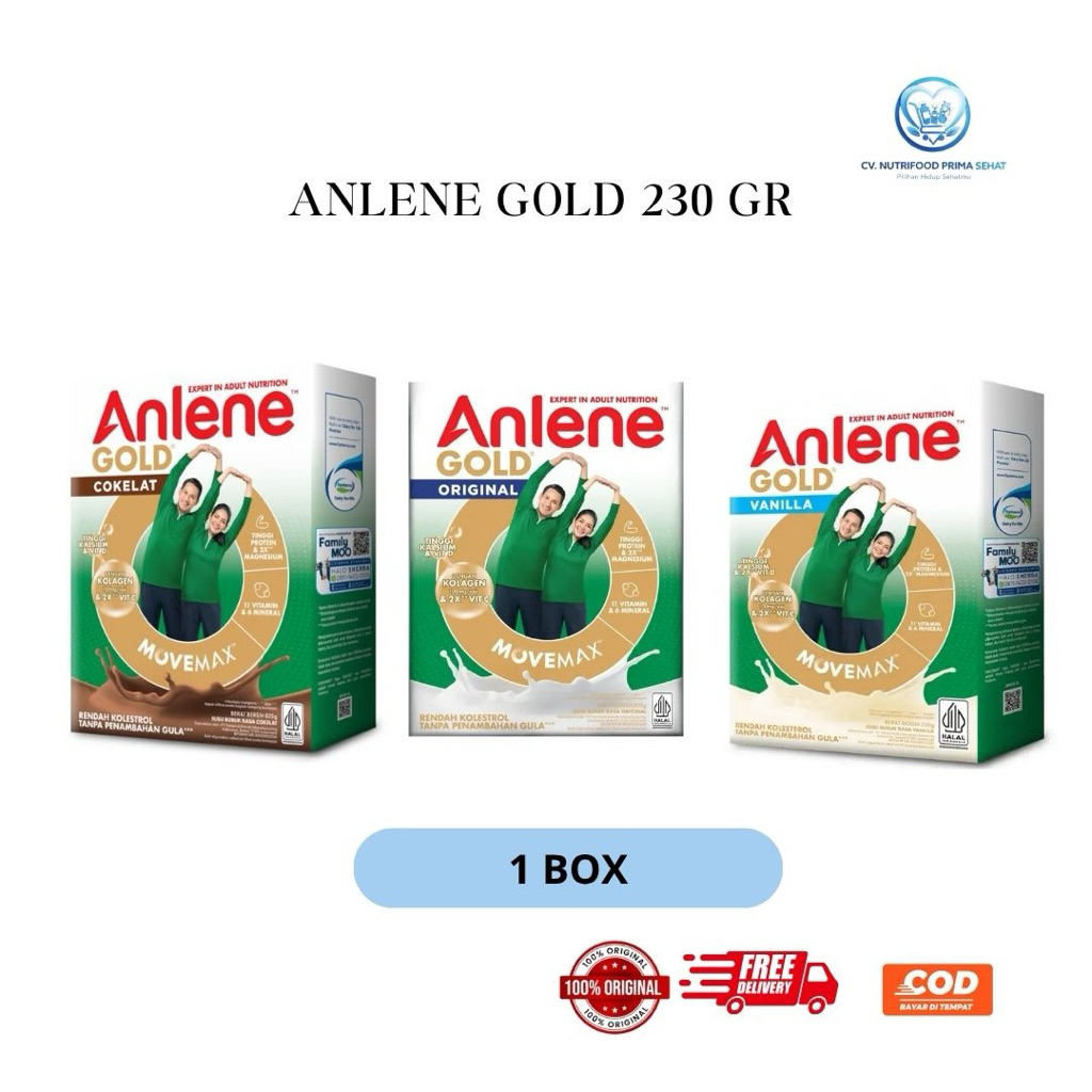 Anlene Gold 5X 230gr Susu Kalsium Tinggi untuk Lansia Kekuatan Tulang & Otot – Nutrisi Lengkap Dewas