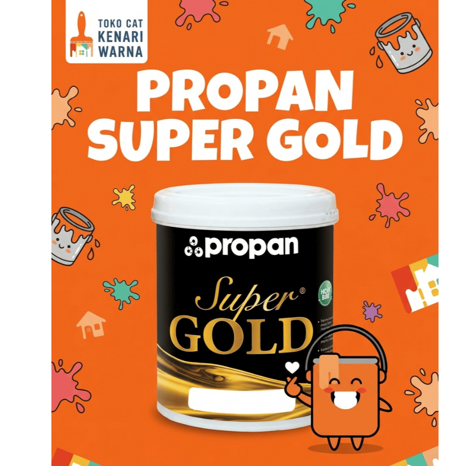 Propan Super Gold Cat Dinding Interior Dan Exterior Warna Gold 0.9Liter - Propan Super Gold