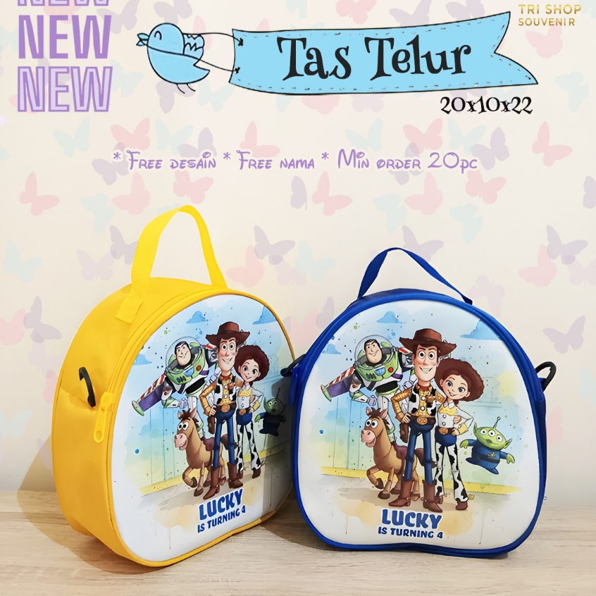 TAS TELUR 3IN1/Tas ultah/souvenir promosi/Tas souvenir castem/Tas printing ulang tahun