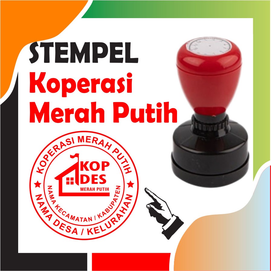 Stempel Koperasi Merah Putih  Stempel Praktis Siap Pakai Sudah Terisi Tinta