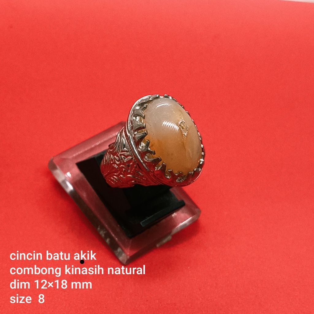 CINCIN BATU AKIK SULAIMAN MADU COMBONG  NATURAL SIZE 8