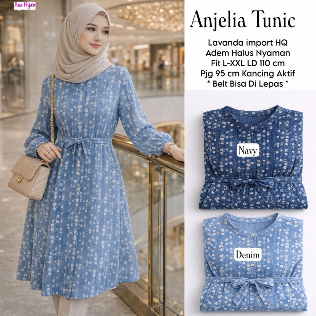 COD= NO CANCEL• Anjelia Tunic• Tunik Crinkle Motif Best Seller