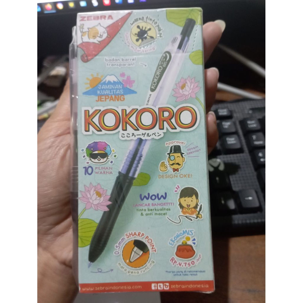 Pulpen Gel Zebra Kokoro 0.5 mm 1 pack