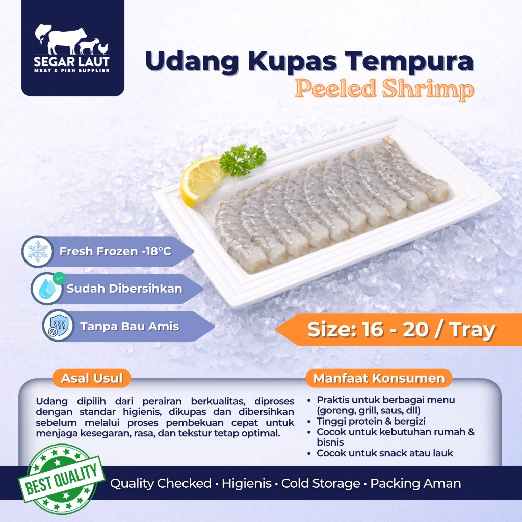 UDANG KUPAS | UDANG TEMPURA | UDANG SUSHI | NOBASHI PRAWN | FRESH FROZEN