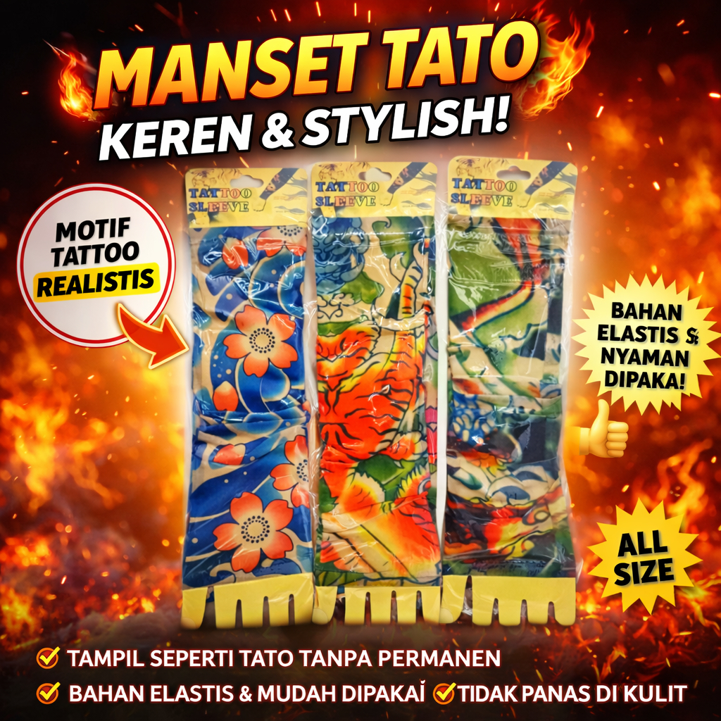 MANSET TATO - SARUNG LENGAN MOTIF GAMBAR