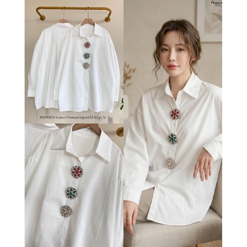 Real pic Original dan Termurah Atasan Jumbo PREMIUM Butik / Blouse Jumbo cotton PREMIUM Butik IMPORT