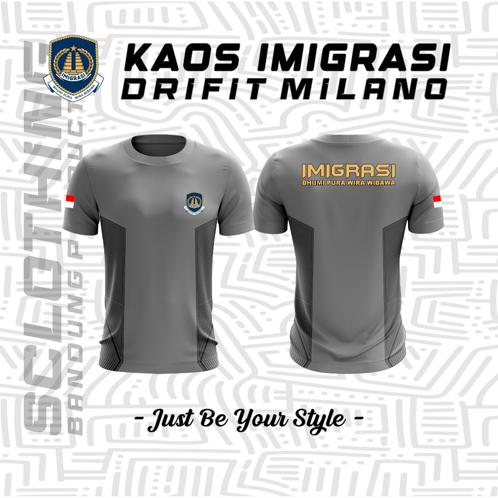 Kaos IMIGRASI / Kaos Imigrasi Bahan Jersey Milano Premiun / Kaos Jersey Imigrasi Terbaru