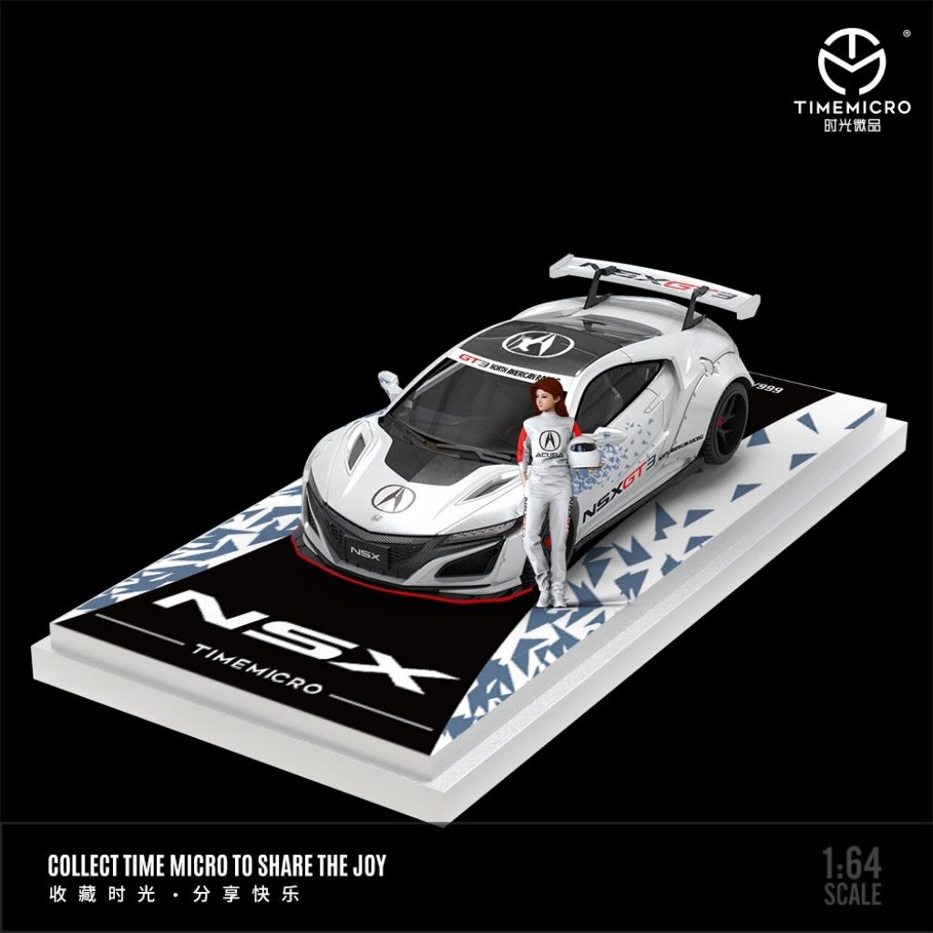 Time Micro Honda NSX GT3 Honda Racing White with Figure