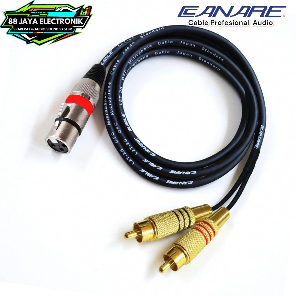 kabel XLR female to dua rca / kabel rca to xlr female