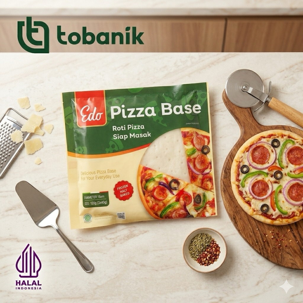 EDO Pizza Base 15cm / Roti Kulit Pizza Instan Siap Masak 120gr (Isi 3 Pcs) - Halal
