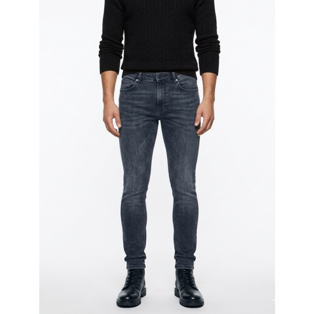 ZARA MAN DENIM SUPER SKINNY FIT DEEP BLUE WASHED JEANS (31-32)