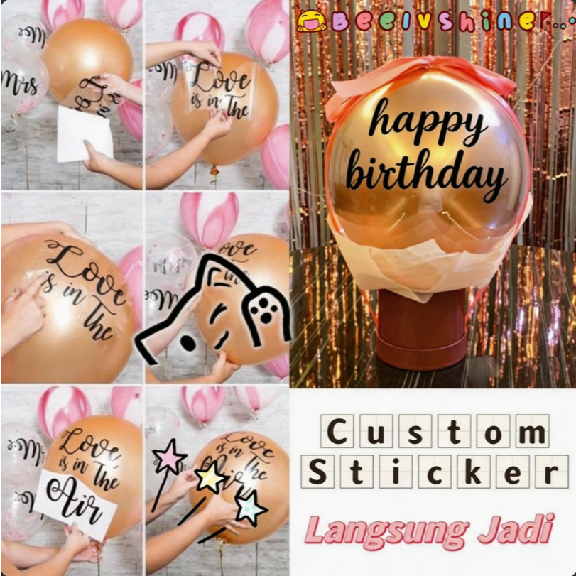Custom Sticker Balon PVC buket balon