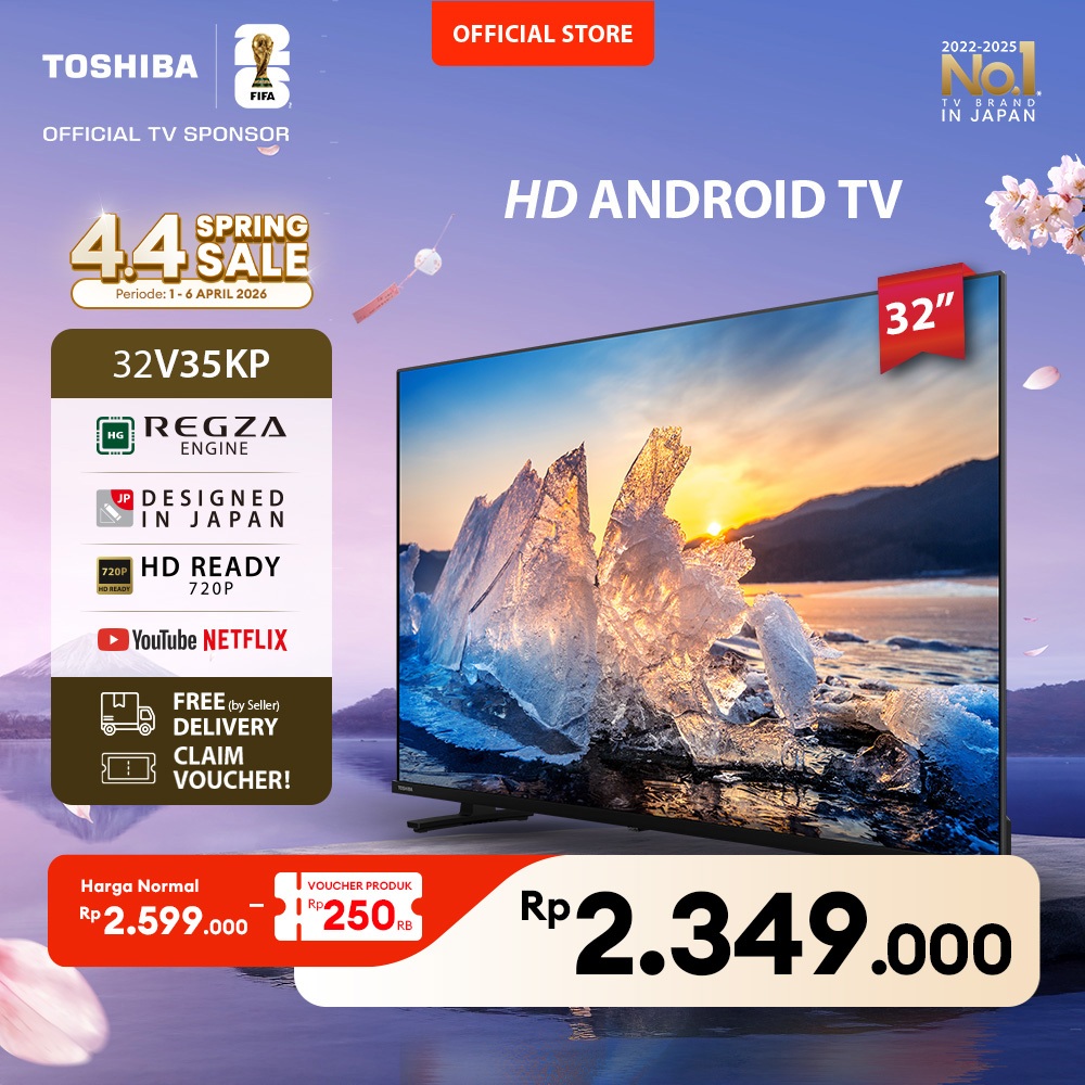 [HD Android TV] Toshiba TV 32" HD Android TV - Google Assistant Netflix Disney+ Youtube Dolby Audio 
