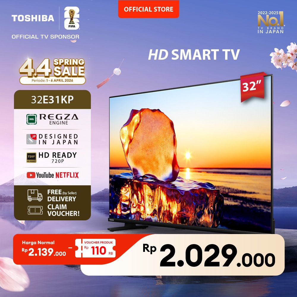 [HD Smart TV] [KHUSUS ONLINE] Toshiba TV 32" HD Smart TV - WIFI Netflix Disney+ Youtube Dolby Audio 