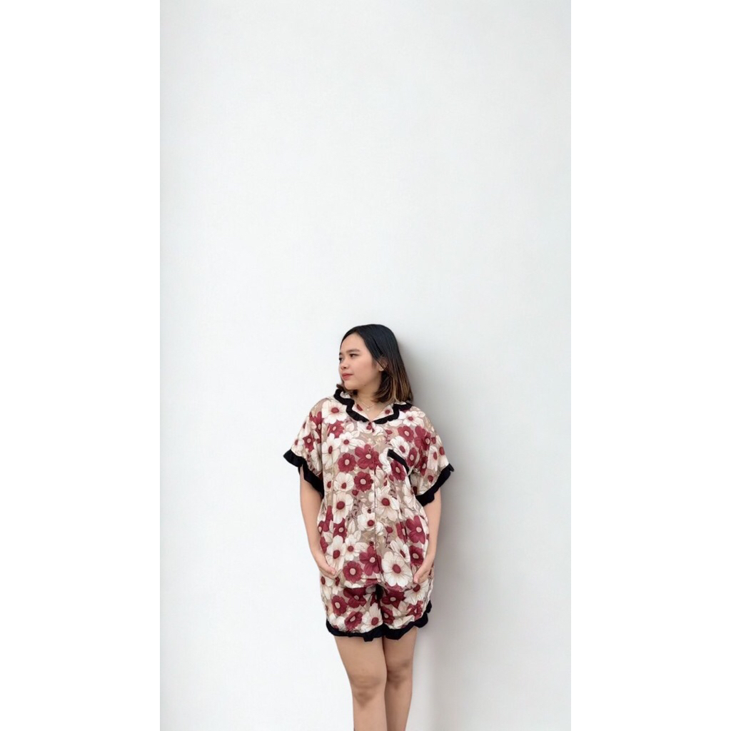 One Set Piyama Wanita Ruffle