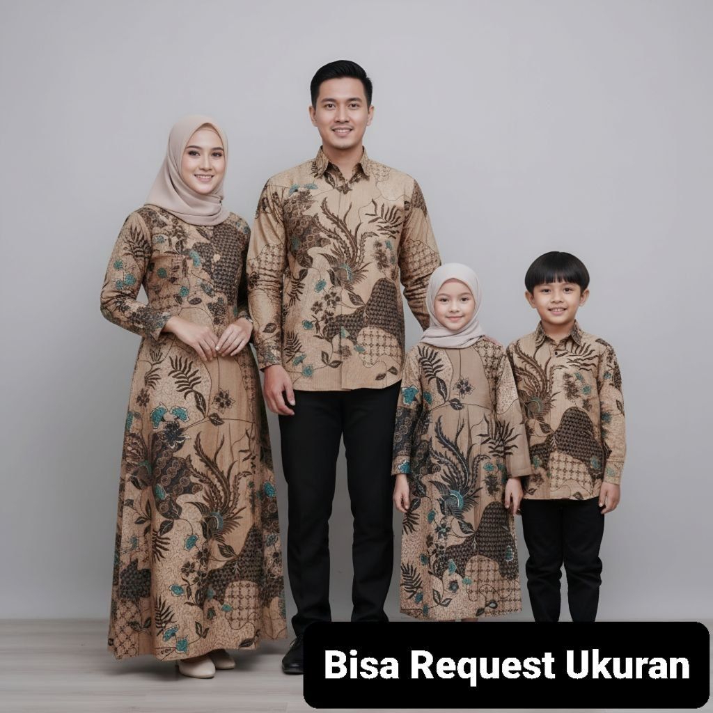 BAJU SERAGAM BATIK COUPLE GAMIS PASANGAN SARIMBIT KELUARGA CUSTOM ANAK BALITA REMAJA CEWEK COWOK / A