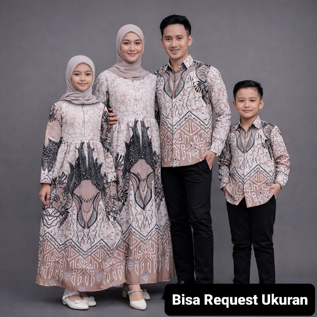 BAJU SERAGAM BATIK COUPLE GAMIS PASANGAN SARIMBIT KELUARGA CUSTOM ANAK BALITA REMAJA CEWEK COWOK / A