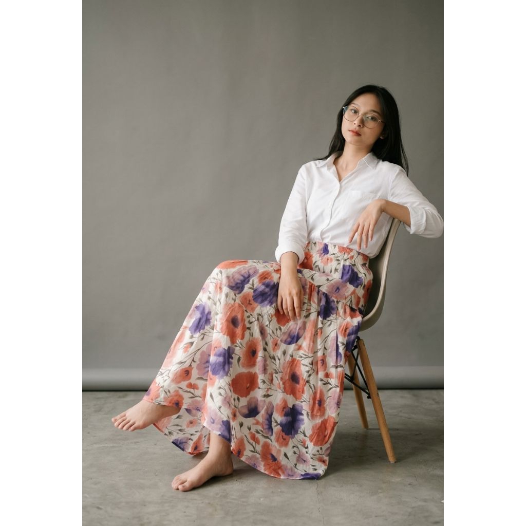 Rok Motif Bunga Bunga, Rok, Ron untuk ke pantai, Rok kekinian, Rok viral, Rok Casual, Bunga, motif