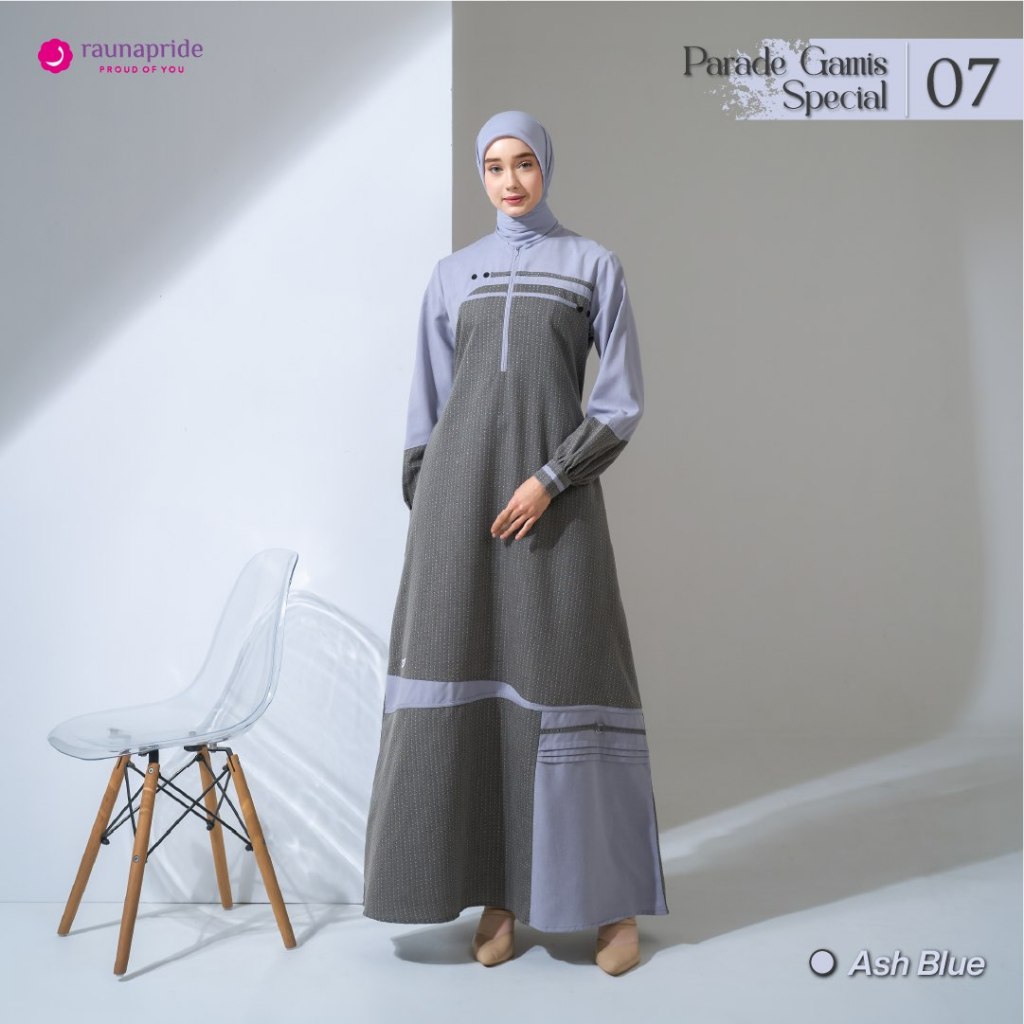 Pgs 07 Ash blue - Parade gamis 07 Ash blue  - gamis dewasa - dress muslimah by Raunapride