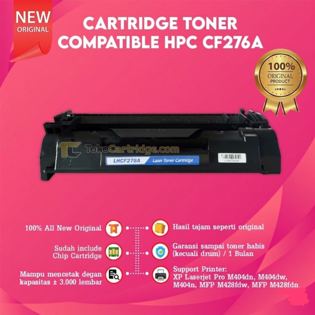 Cartridge Toner Compatible HP CF276A 76A Printer Laserjet Pro M404dn M404dw M404n Sudah Include Chip