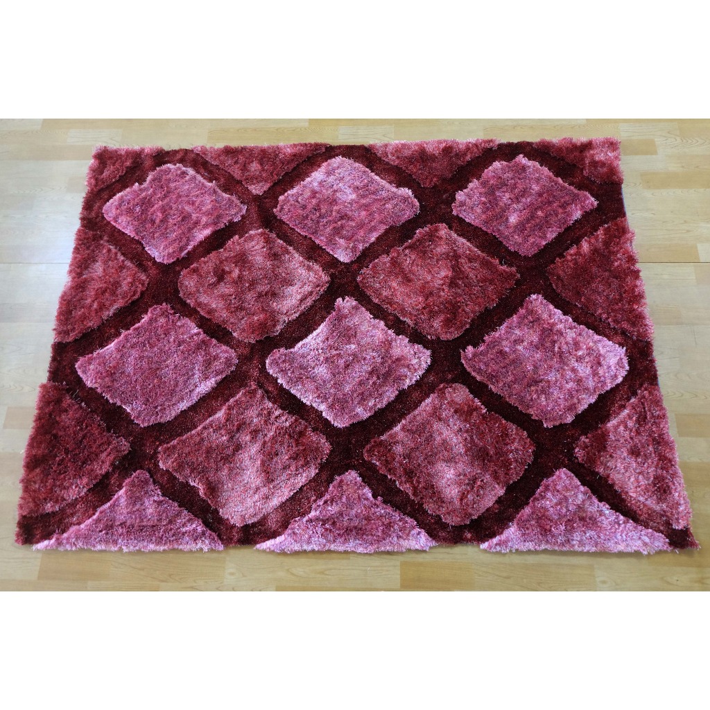 KARPET ALICE SHAGGY UK 160X230 RED , KARPET CANTIK, SHAGGY BULU TEBAL, SHAGGY RUGS POLYESTER