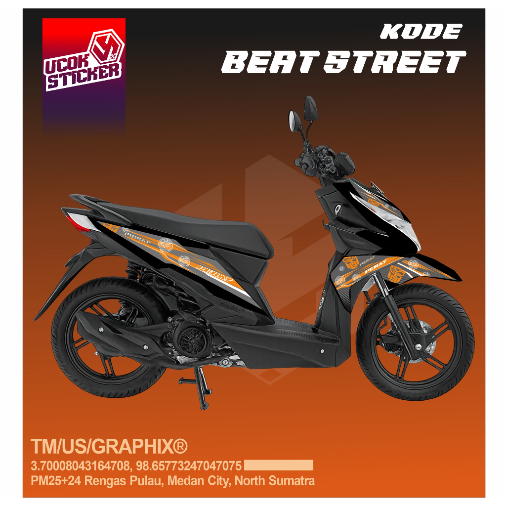 Sticker Striping Honda Beat Street Premium Full Body Decal Racing Striping Beat Street Premium Racin