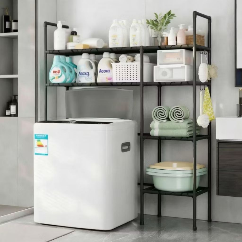 Rak Mesin Cuci 4Tingkat Informa - kayu natural, Desain Serbaguna dan Kokoh