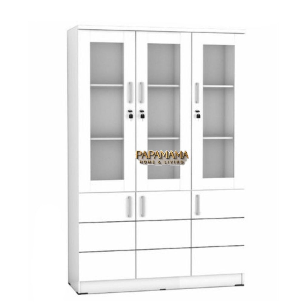 Lemari Buku 3pintu  - Lemari Hias LH 3377 - Medan