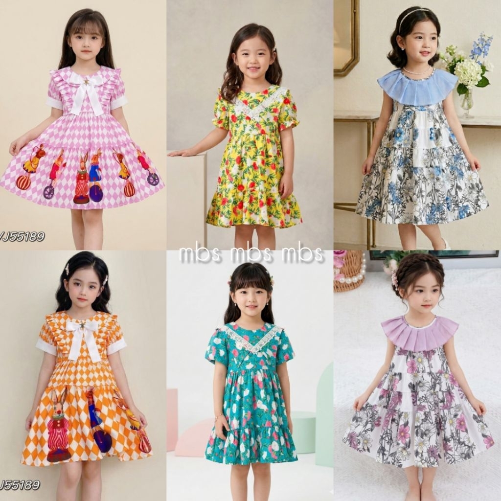 DRESS ANAK CEWEK KING KID 2-9 TH / DRESS ANAK PEREMPUAN IMPORT PREMIUM