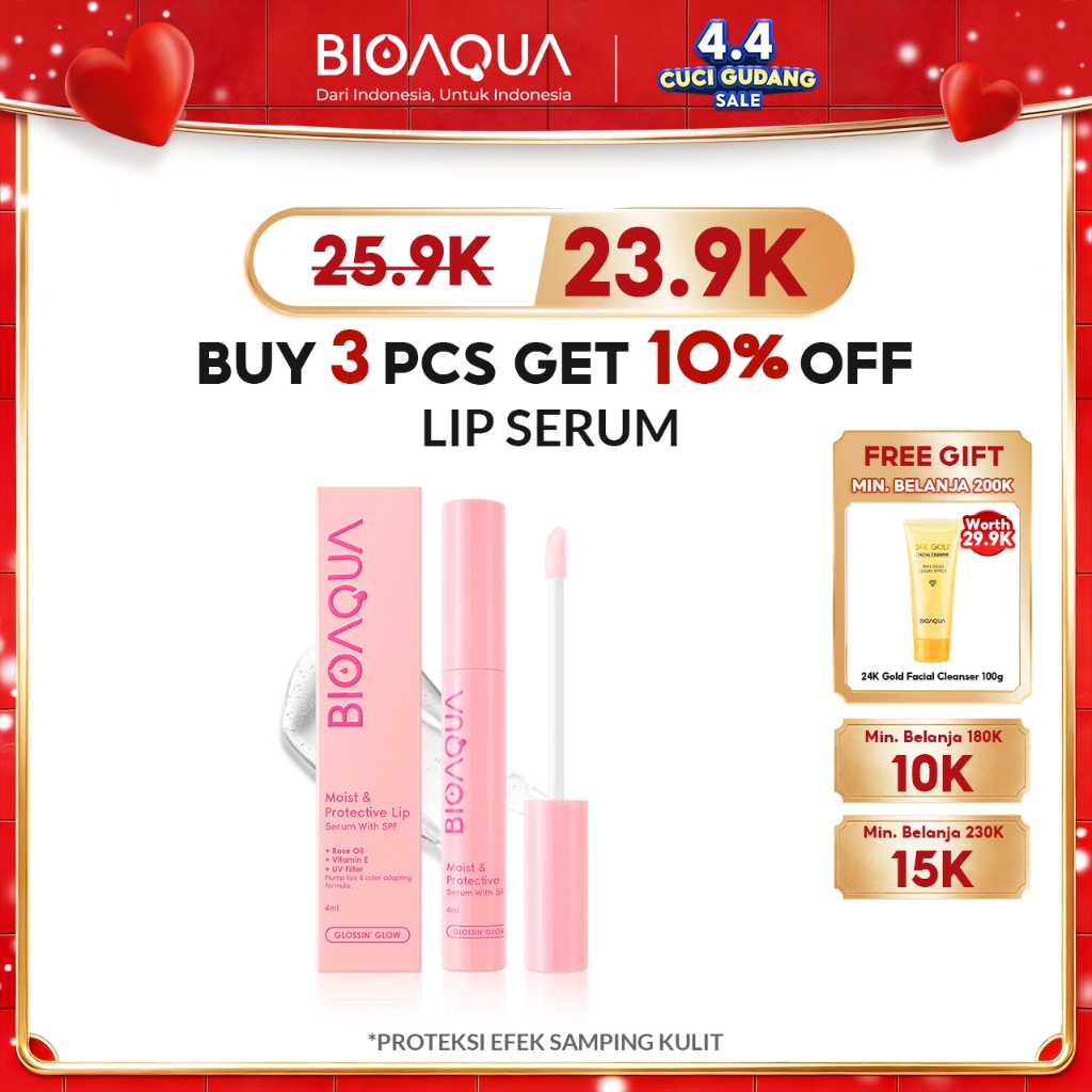 BIOAQUA Moist & Protective Lip Serum With SPF Moisturizing Berubah Warna Pink Lip Balm Lip Care Seru