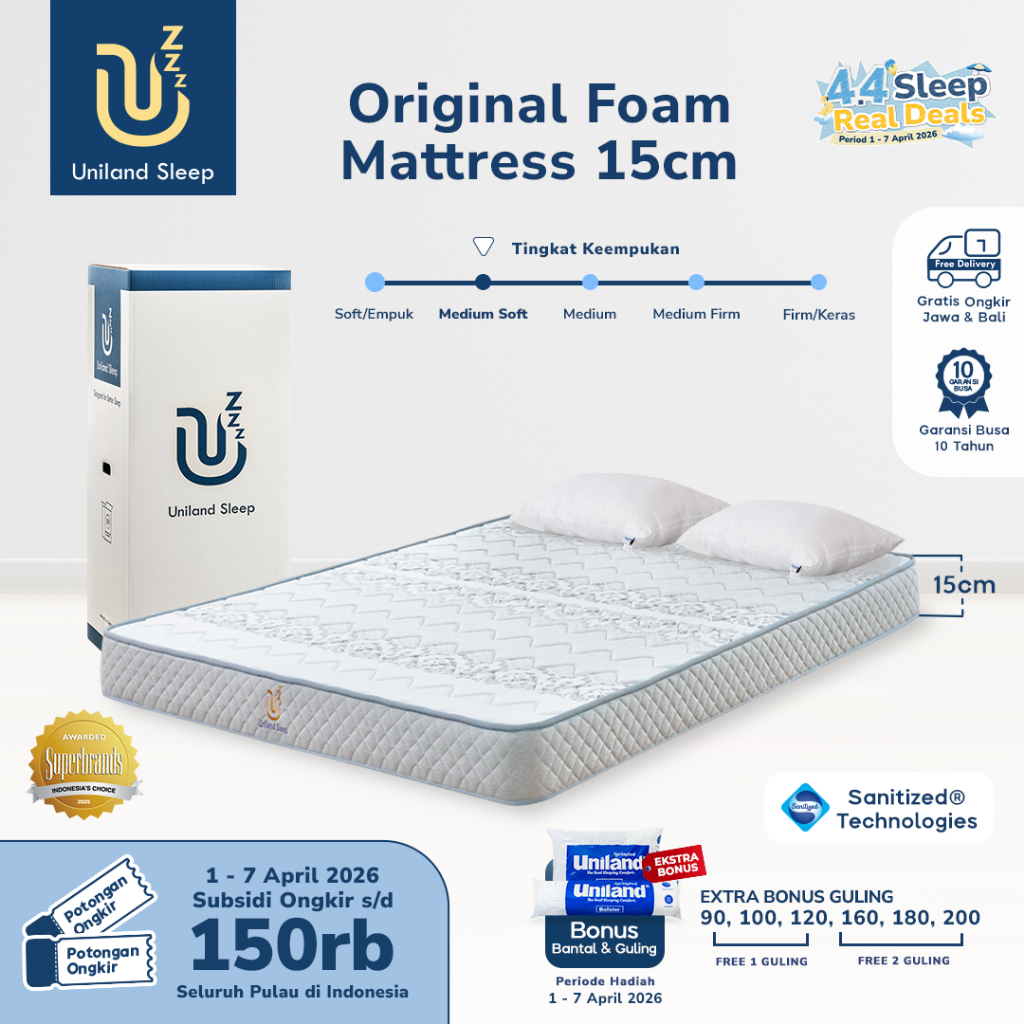 Uniland Sleep 90x200 / Single Size / Kasur Busa / Pocket Spring