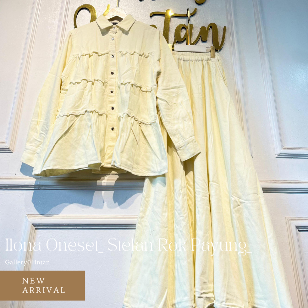 Stelan Jeans Bawahan Rok Wanita_ Ilona SetRok Payung_ Bahan Soft Jeans_ I.AM Outfit