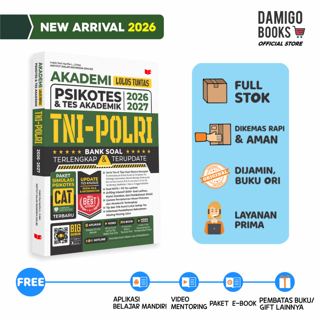 Buku Psikotes TNI POLRI 2026 - Akademi Lolos Tuntas Psikotes dan Tes Akademik TNI-POLRI 2026/2027
