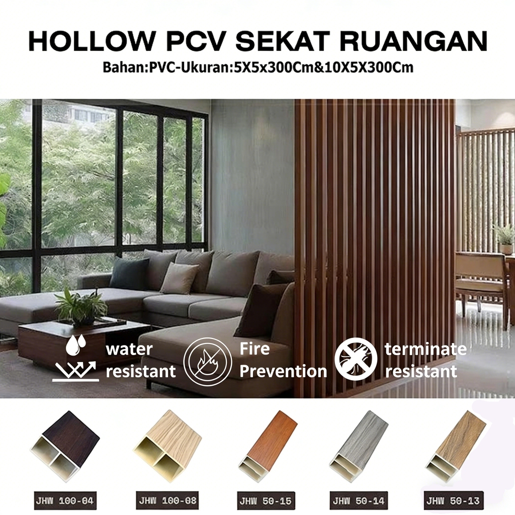 Hollow Kisi Kisi WPC 3 Meter Sekat Ruangan Minimalis Partisi Pembatas Ruangan Pembatasan Dinding