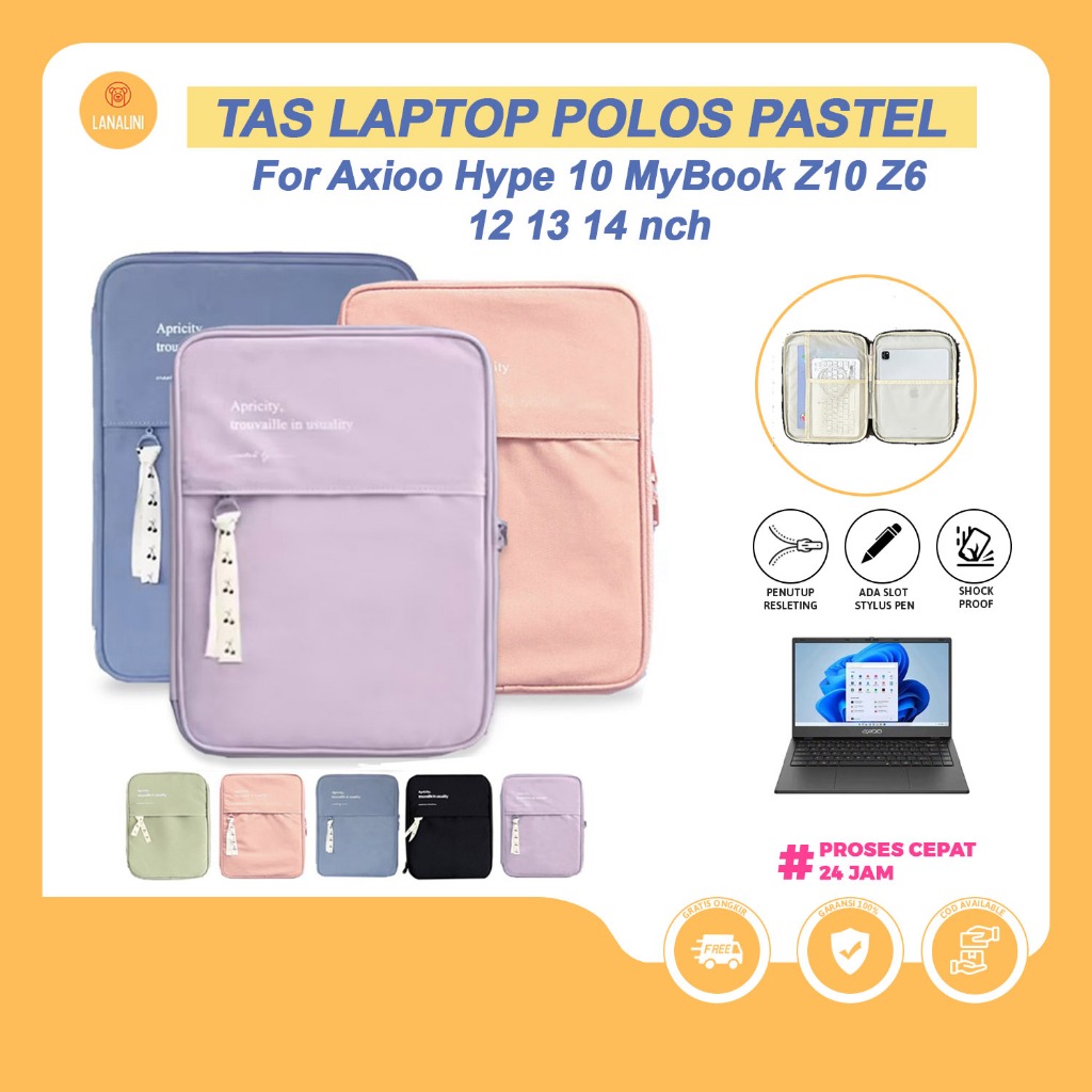 Tas Laptop Softcase Sleeve Axioo Hype 1 3 MyBook Z10 Pongo 14 13 12 Inch Motif Polos Cewek Aesthetic