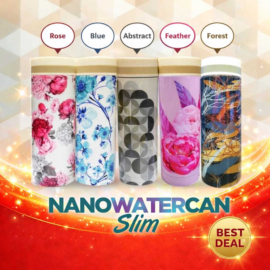 Tumbler Thermos Termos Kesehatan Nano Water Can Nano Can Nano SLIM 330ml Whit Fir EBS SMN