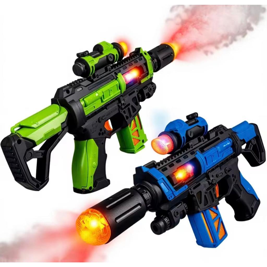 Ed8 Mainan Anak Laki-Laki Tembakan Elektrik Gun Laser Asap Pistol Mainan Green Blaster Asap Ada Lamp