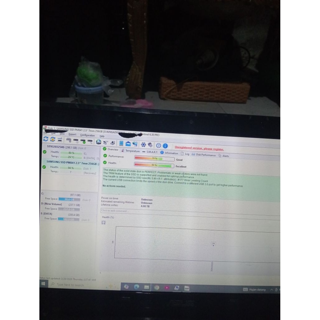 ssd sata 2,5" samsung 256gb