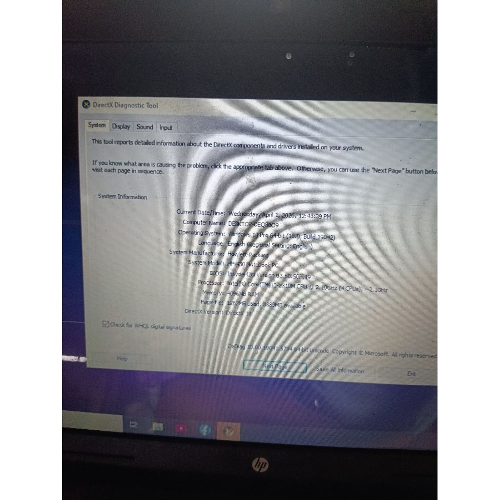 Laptop HP 430 Core i3 gen 2. Baca Deskripsi