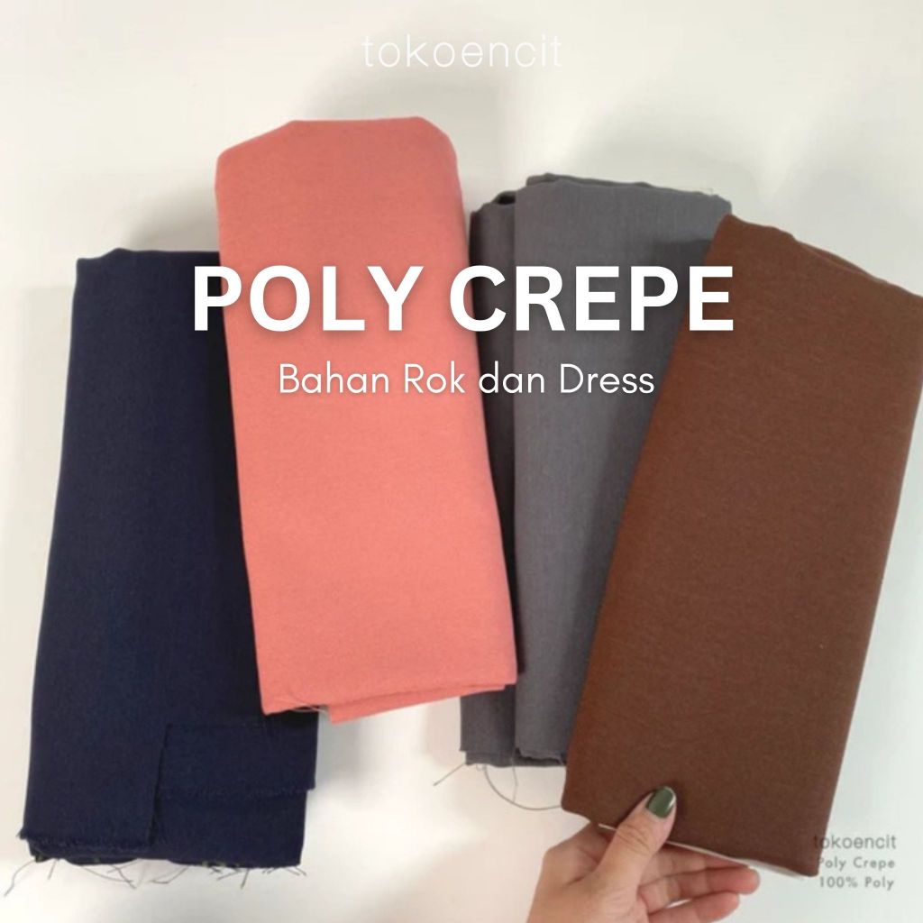 Tokoencit Kain Poly Crepe Enzo/ Lady Zara Moscrepe Per 1 Meter Bahan Rok dan Dress