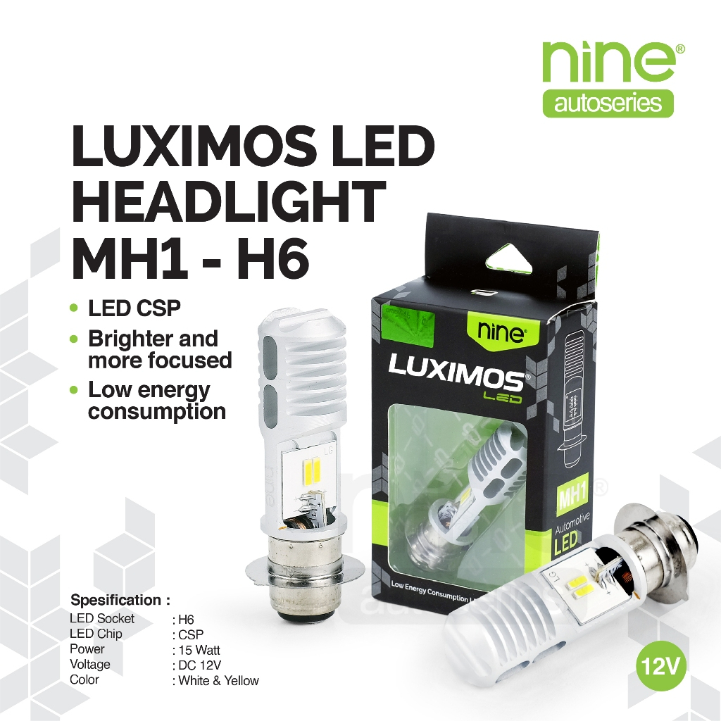LUXIMOS Lampu Utama LED Motor H6 Motor Bebek Matic CSP Chip LED 15 Watt Mio Vario Revo Beat MH1