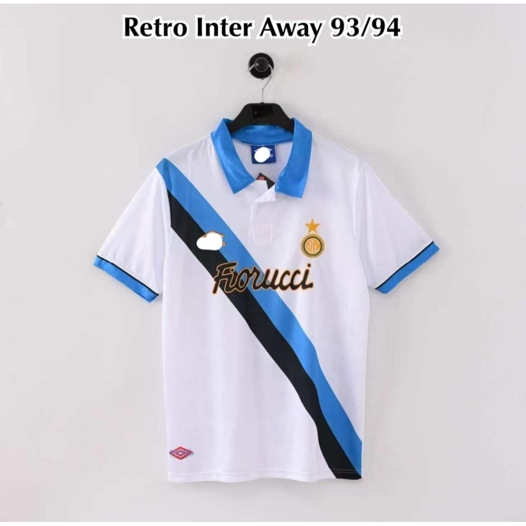 Jersey Kaos Baju Sepak Bola Inter Internazionale Milan Milano Home Away 3rd Third Putih White Retro 
